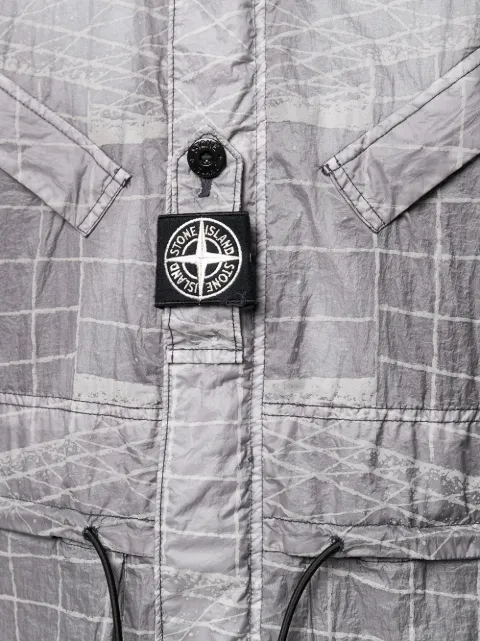 Shop Stone Island abstract-print hooded 