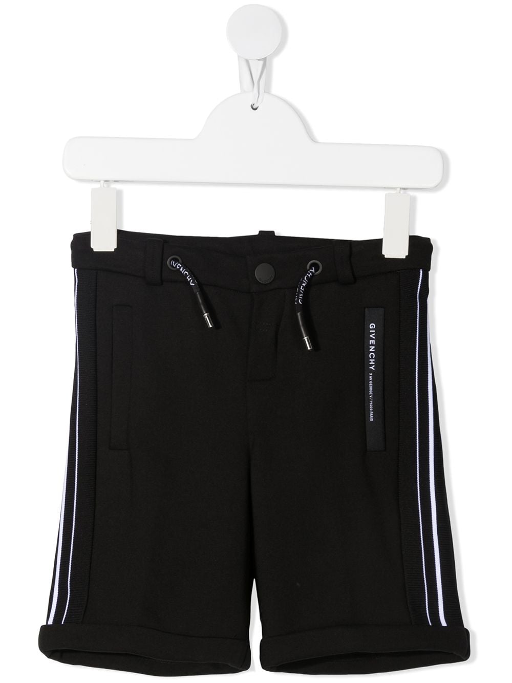 Shop Givenchy Striped Band High-rise Shorts In Black