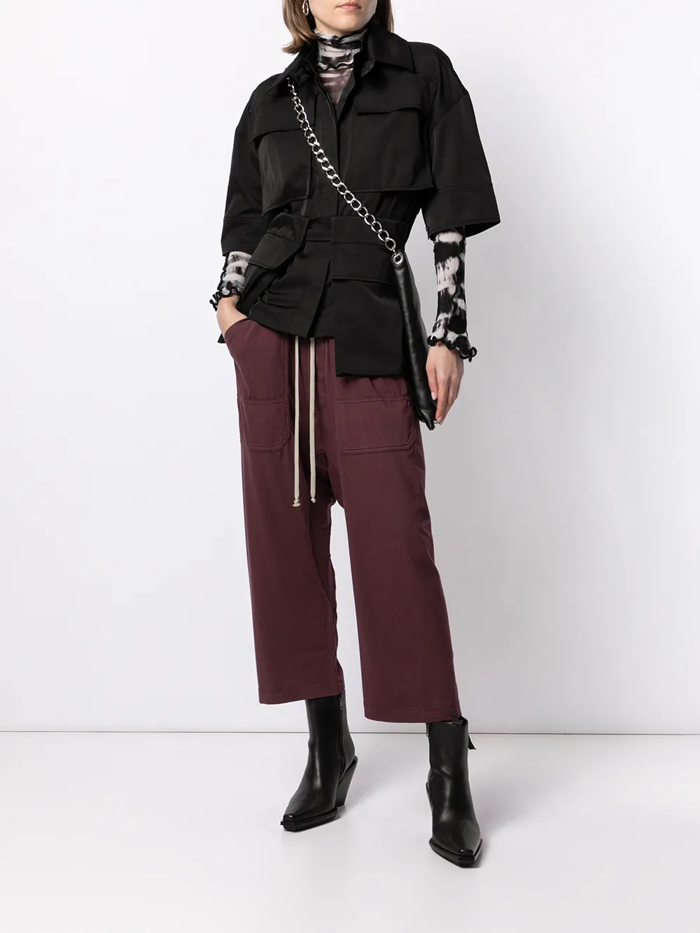 фото Rick owens drkshdw брюки с низким шаговым швом