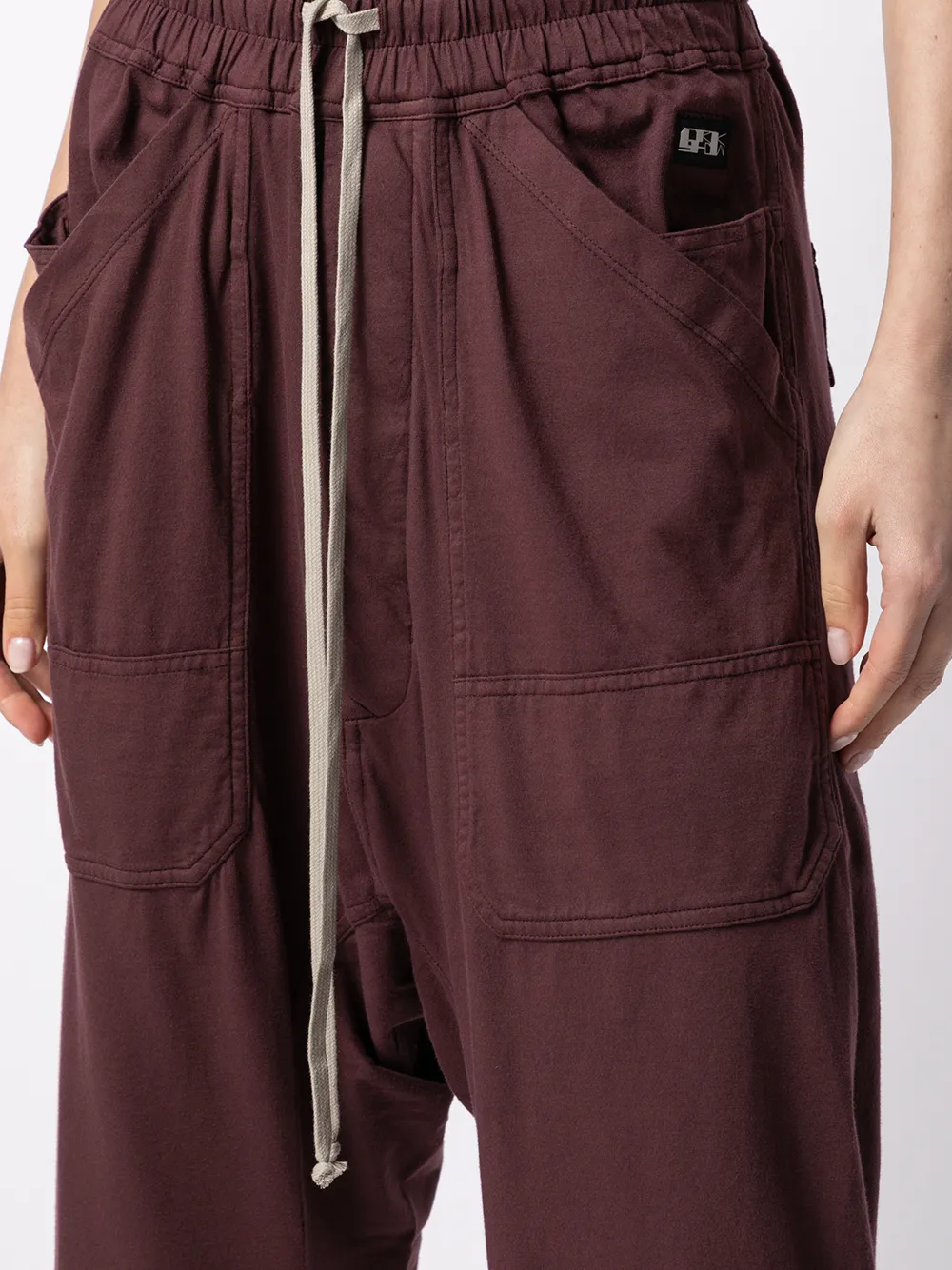 фото Rick owens drkshdw брюки с низким шаговым швом