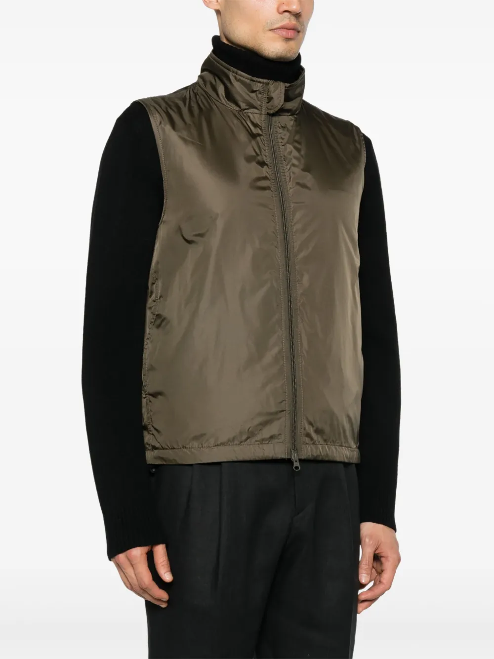  Aspesi Technical Zipped-up Gilet - Green 