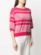 Bruno Manetti stripe-print wide-neck knitted top