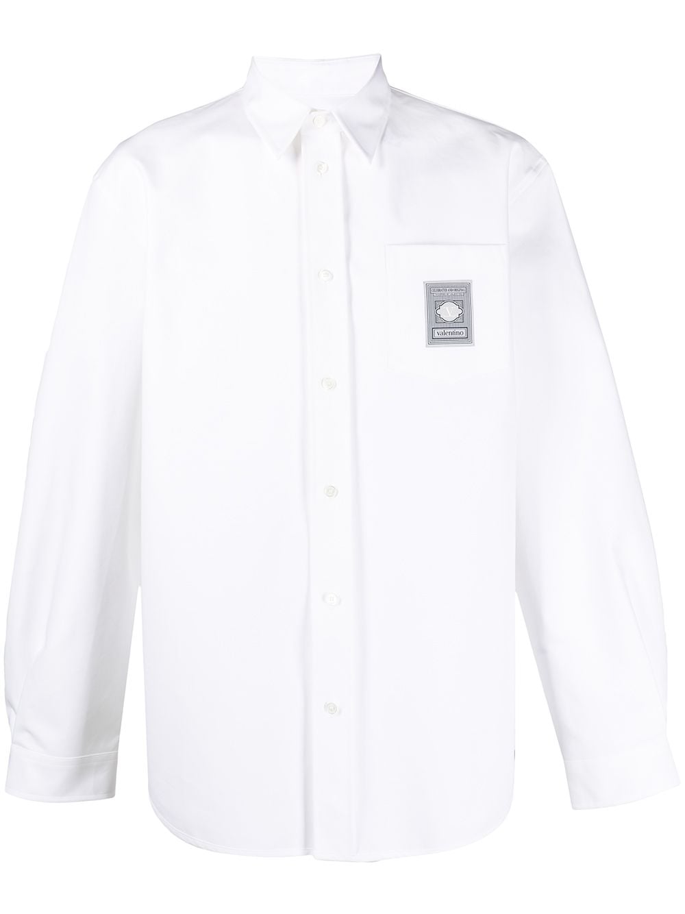 фото Valentino рубашка на пуговицах с нашивкой-логотипом