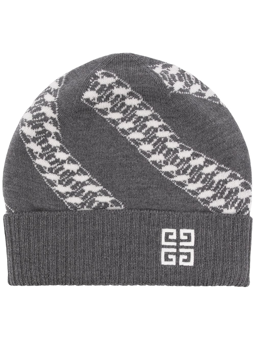 GIVENCHY CHAIN-DETAIL KNITTED BEANIE