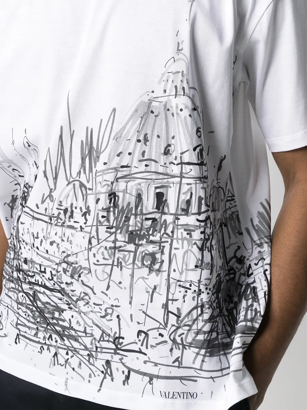 фото Valentino футболка с короткими рукавами и графичным принтом