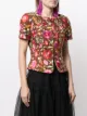 Christian Lacroix Pre-Owned rose embroidered short-sleeved top