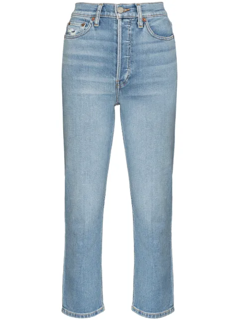 RE/DONE Calça jeans cropped cintura alta 90
