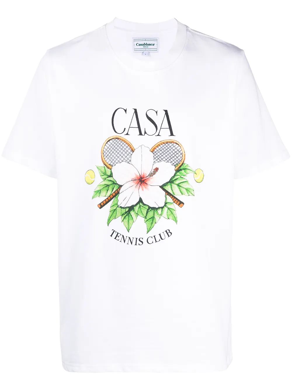 

Casablanca logo floral-print T-shirt - White