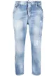 Image 1 of Dsquared2 acid-wash mid-rise skinny jeans