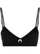 Image 1 of Marine Serre logo-embroidered ribbed bra