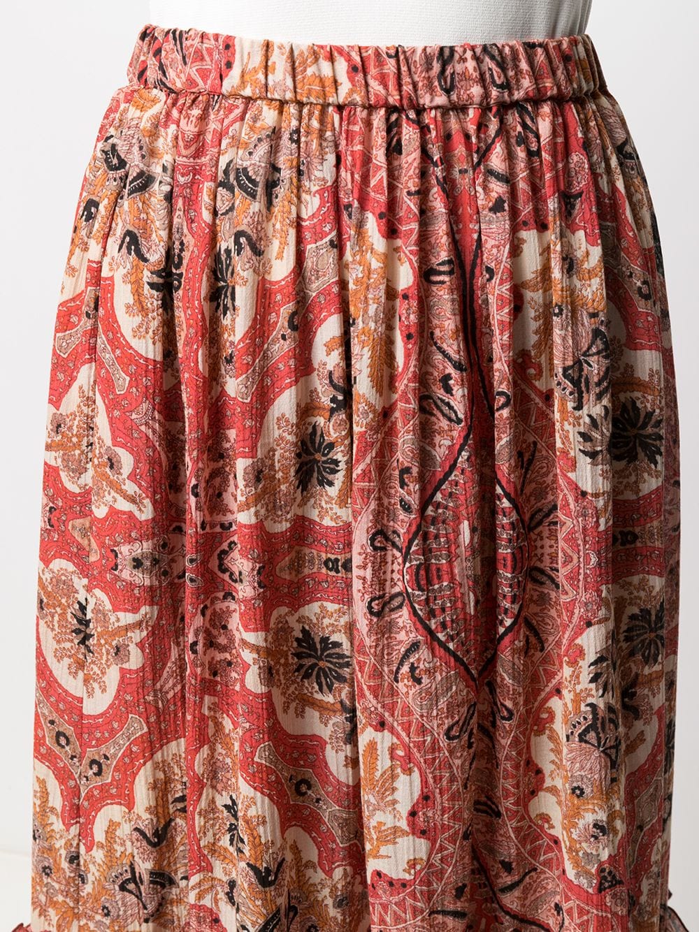 фото Etro ярусная юбка миди с принтом пейсли