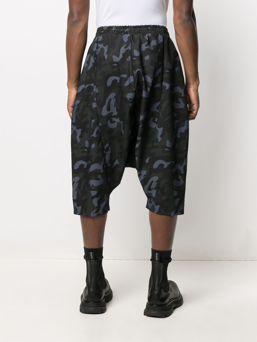 Shop Alchemy Camouflage Drop-crotch Shorts In Black