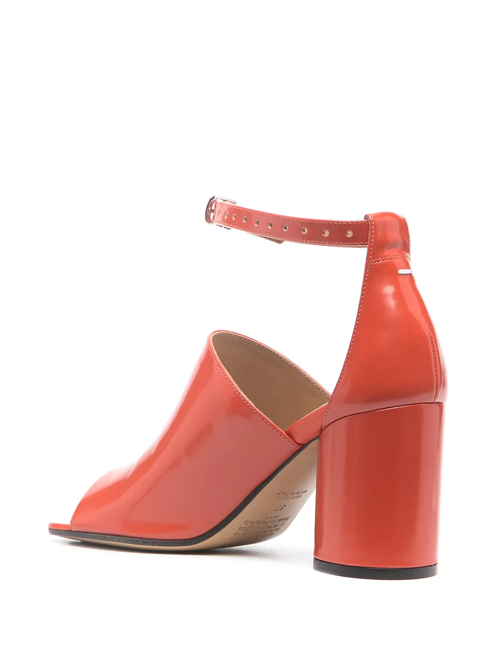 Maison Margiela Open Tabi-toe Leather Sandals In Orange
