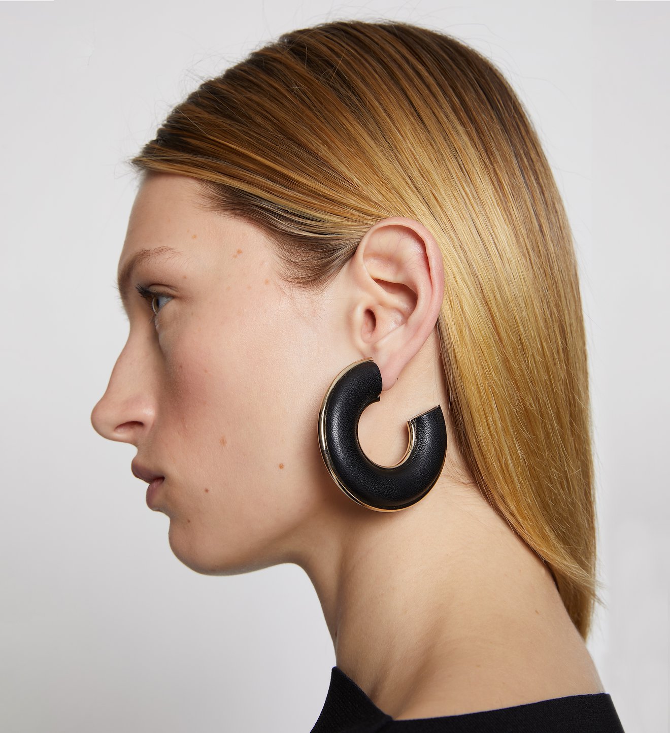 Leather Hoop Earrings
