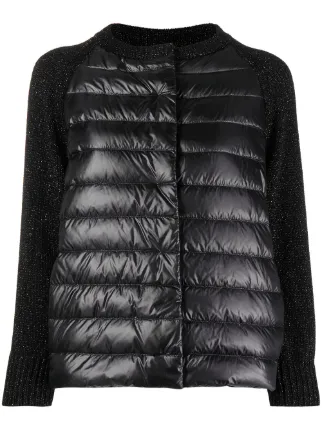 metallic effect padded jacket for women 
