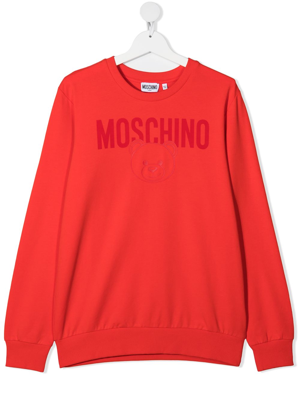 фото Moschino kids толстовка с круглым вырезом и логотипом