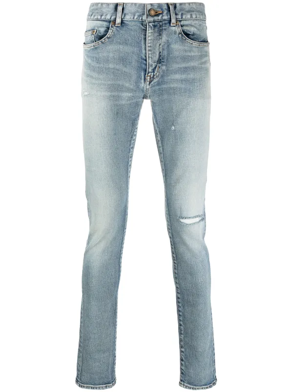 Saint Laurent distressed-detail skinny-fit Jeans - Farfetch