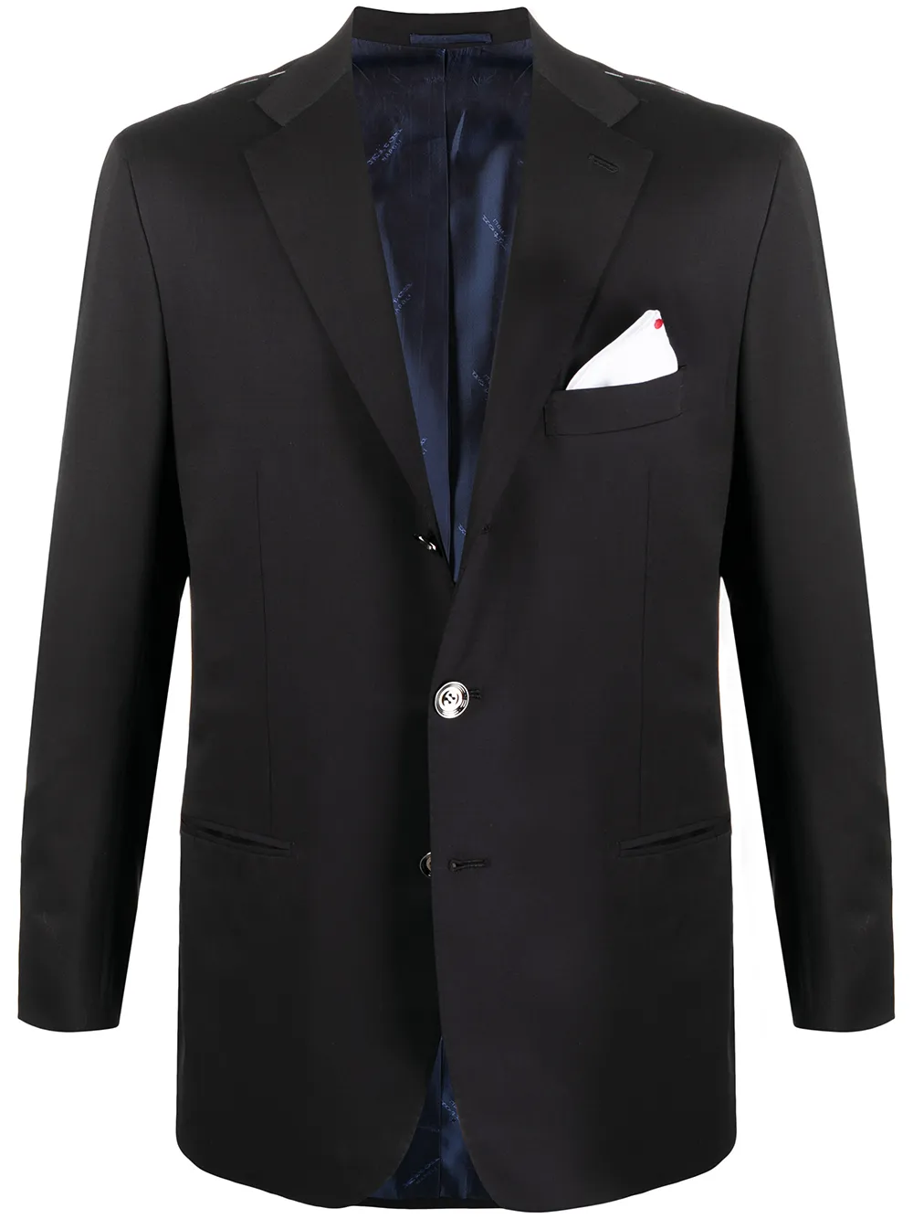 

Kiton single-breasted wool blazer - Blue