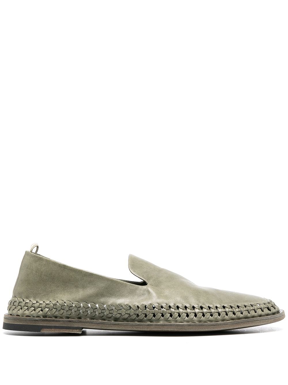 Officine Creative Miles Braided Loafers In Green