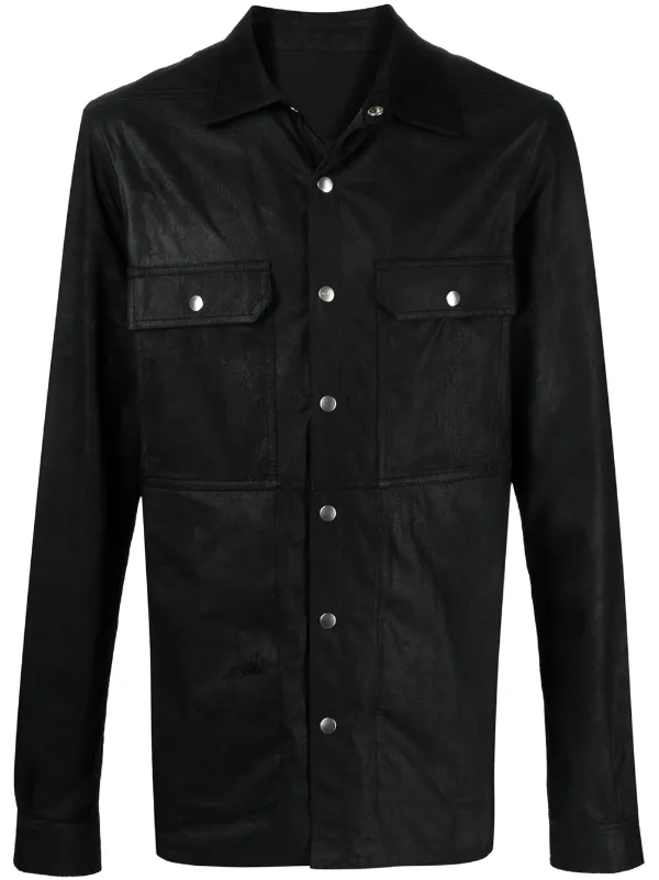 Rick Owens two-pocket Leather Shirt 