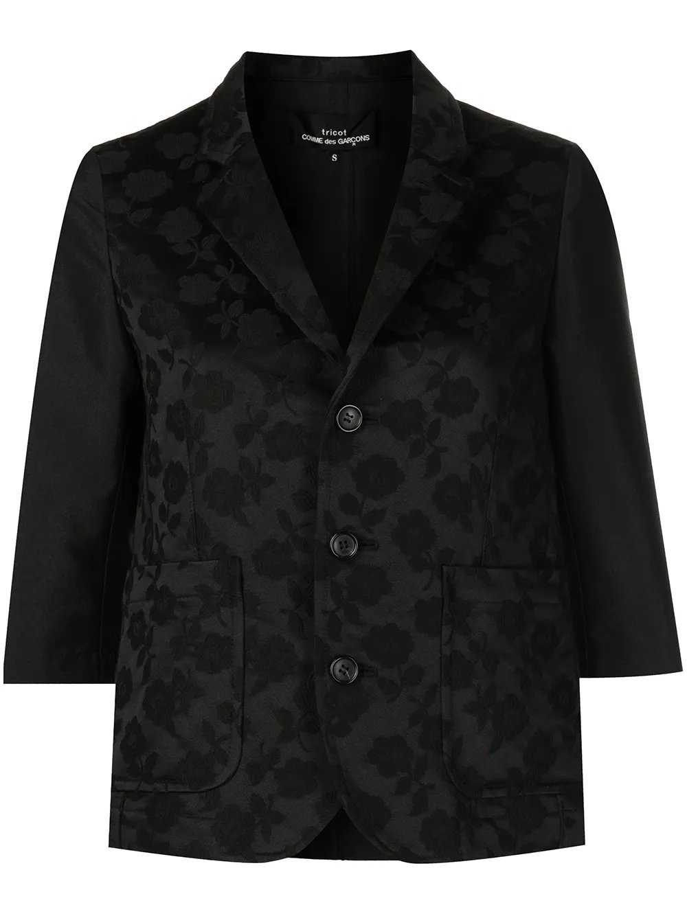 

Comme des Garçons TAO chamarra con estampado floral - Negro