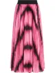 Image 1 of Alice+Olivia tie dye-print pleated midi skirt