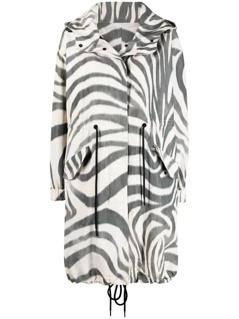 Moncler Achird zebra-print parka coat