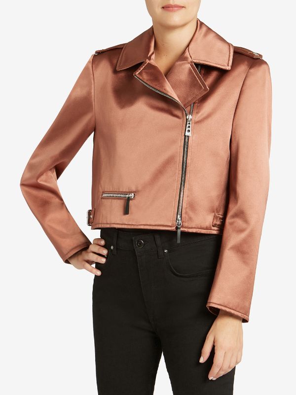 All saints cropped deals leather jacket