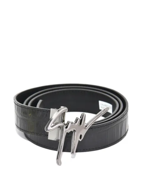 Giuseppe Zanotti crocodile-embossed logo-buckle belt