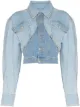 Image 1 of Mugler cropped denim jacket