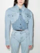 Image 2 of Mugler cropped denim jacket