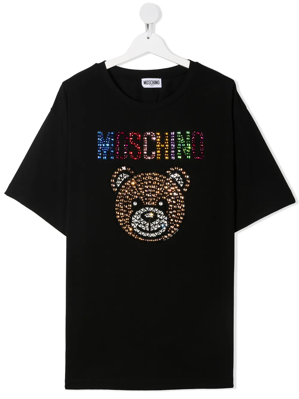 фото Moschino kids футболка с декорированным логотипом