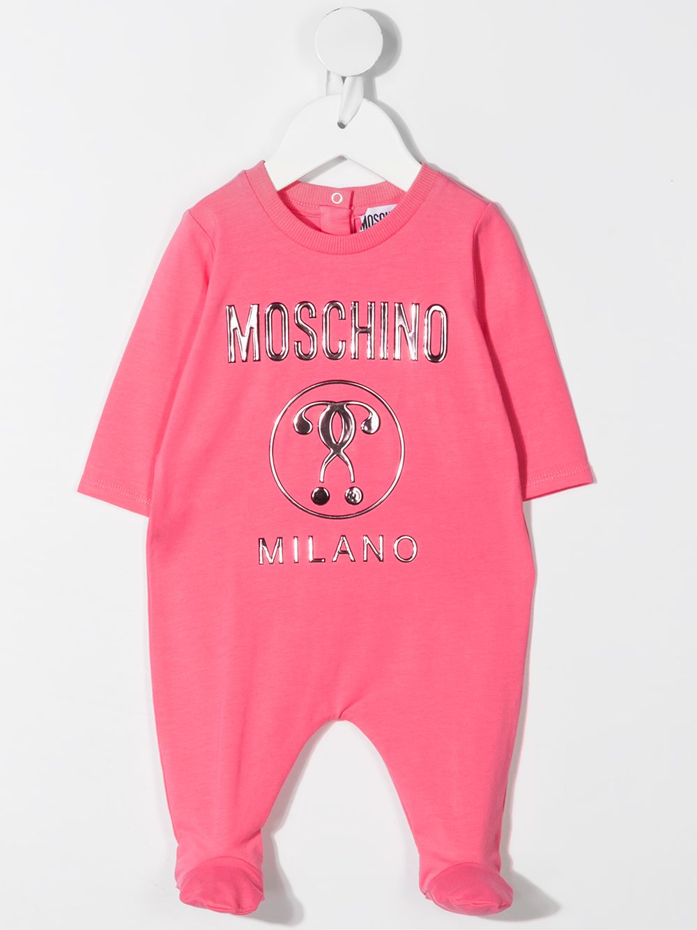 Image 2 of Moschino Kids metallic logo bodysuit and hat