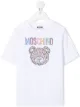 Image 1 of Moschino Kids rhinestone-logo round neck T-shirt