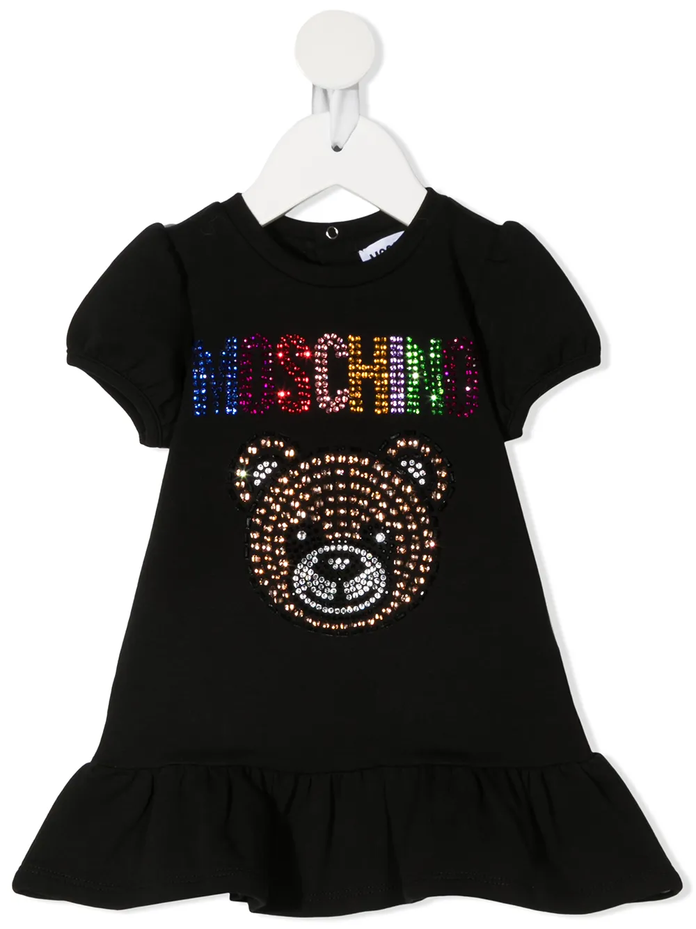 фото Moschino kids платье-футболка с декорированным логотипом