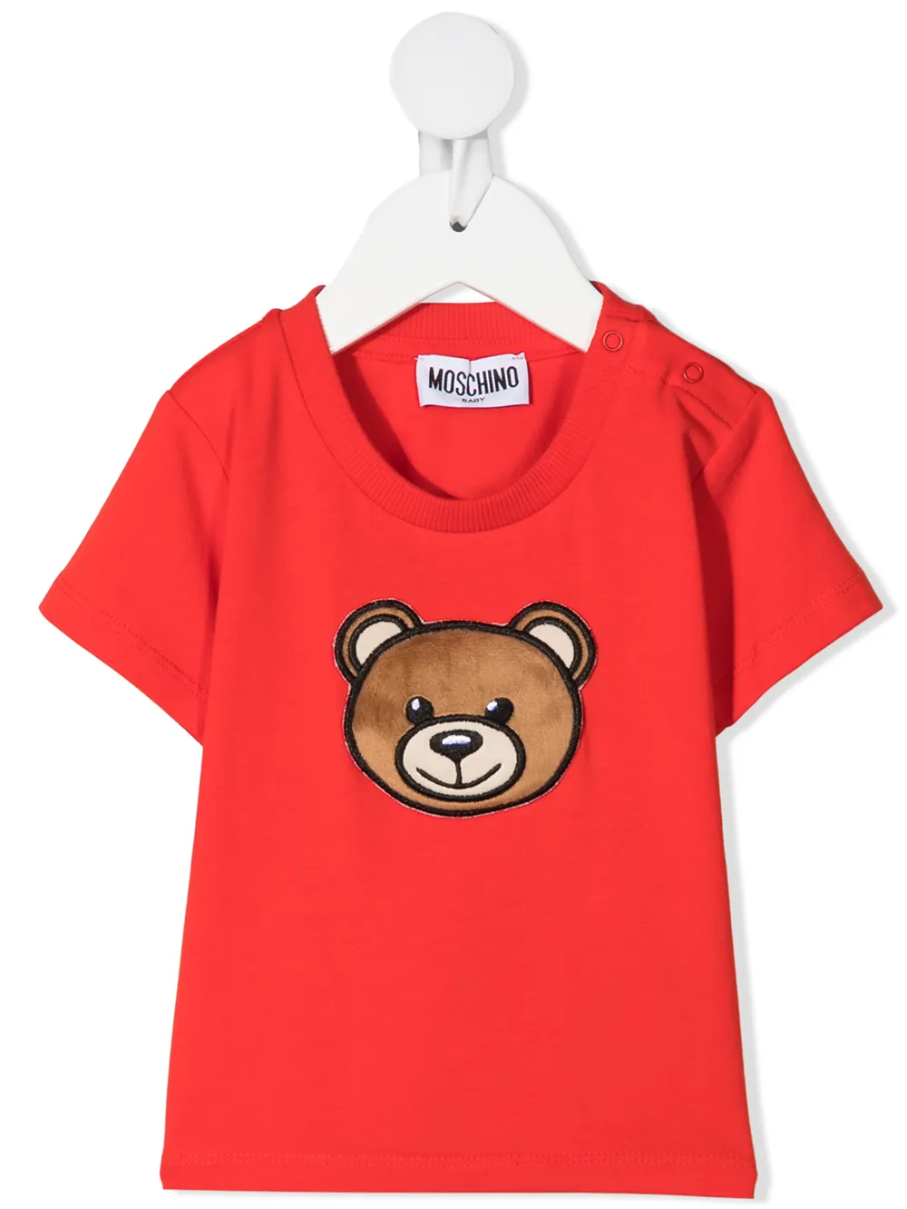 фото Moschino kids футболка с фактурной нашивкой teddy bear