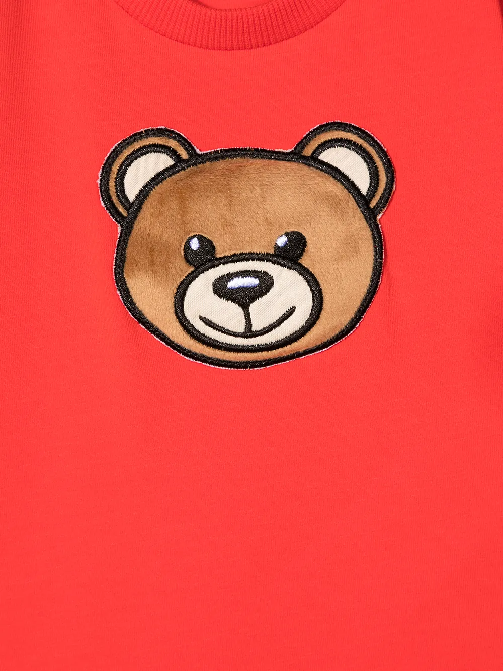 фото Moschino kids футболка с фактурной нашивкой teddy bear