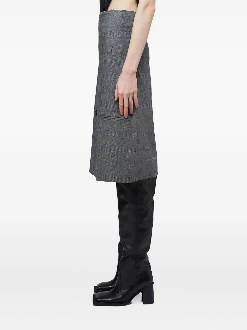 VETEMENTS double-breasted pocket skirt Grijs