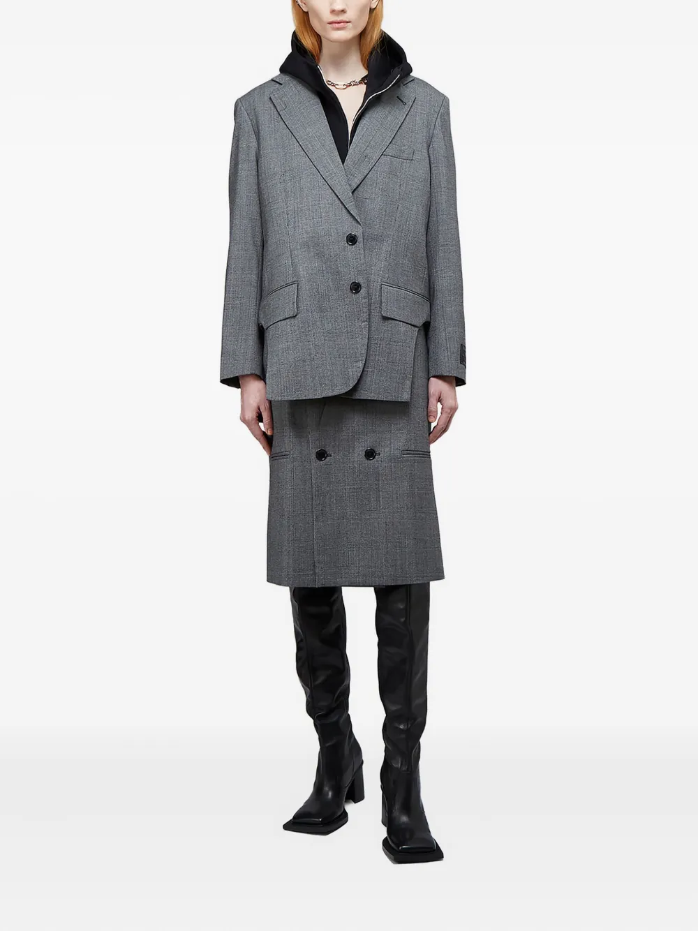 VETEMENTS double-breasted pocket skirt - Grijs