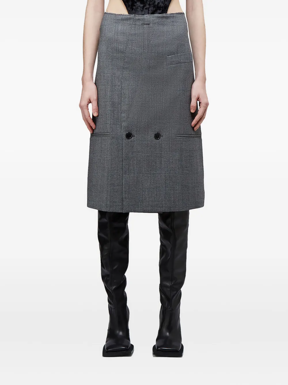 VETEMENTS double-breasted pocket skirt Grijs