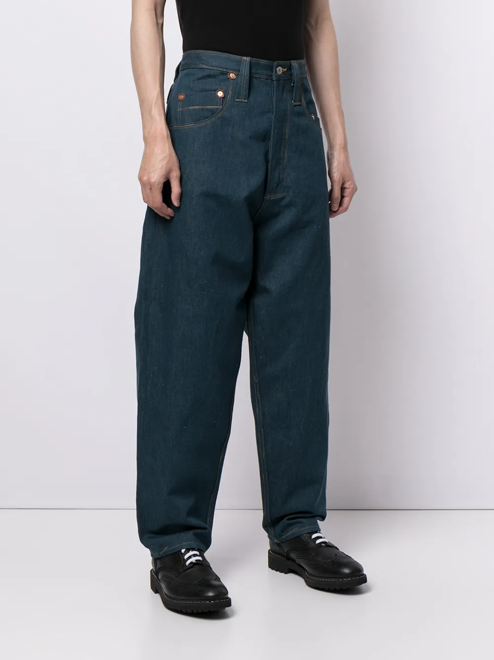 фото Junya watanabe man джинсы свободного кроя с завышенной талией
