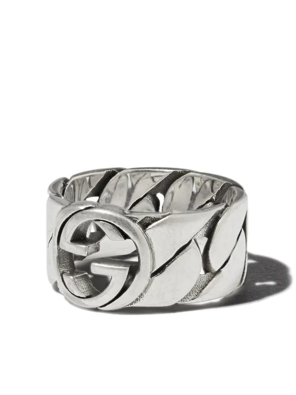 Gucci wide ring with interlocking g motif sale