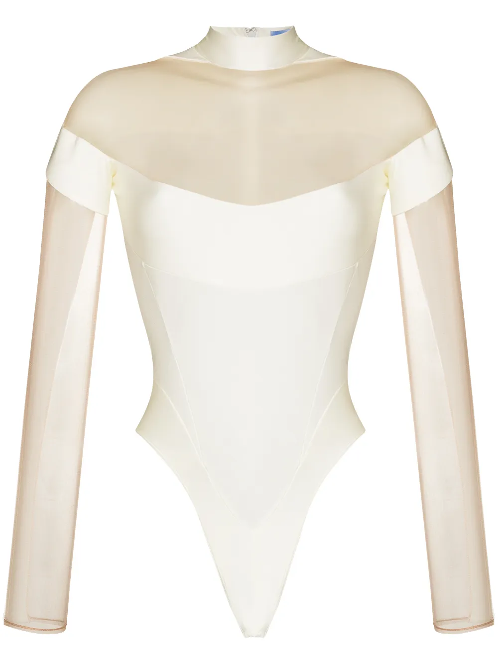 Image 1 of Mugler chiffon-panelled bodysuit