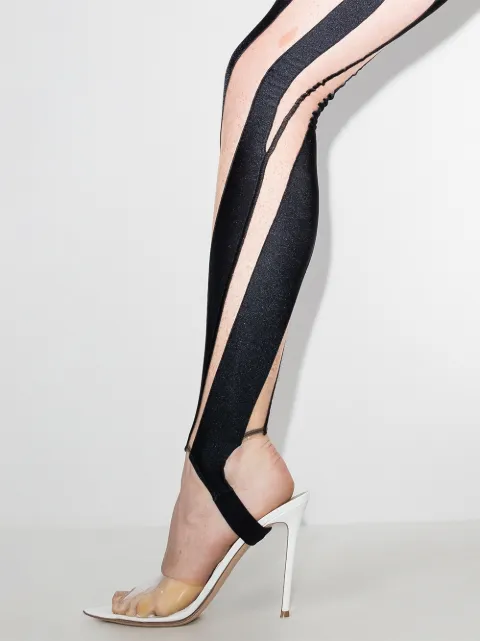 Shop Mugler Hybrid contour leggings 