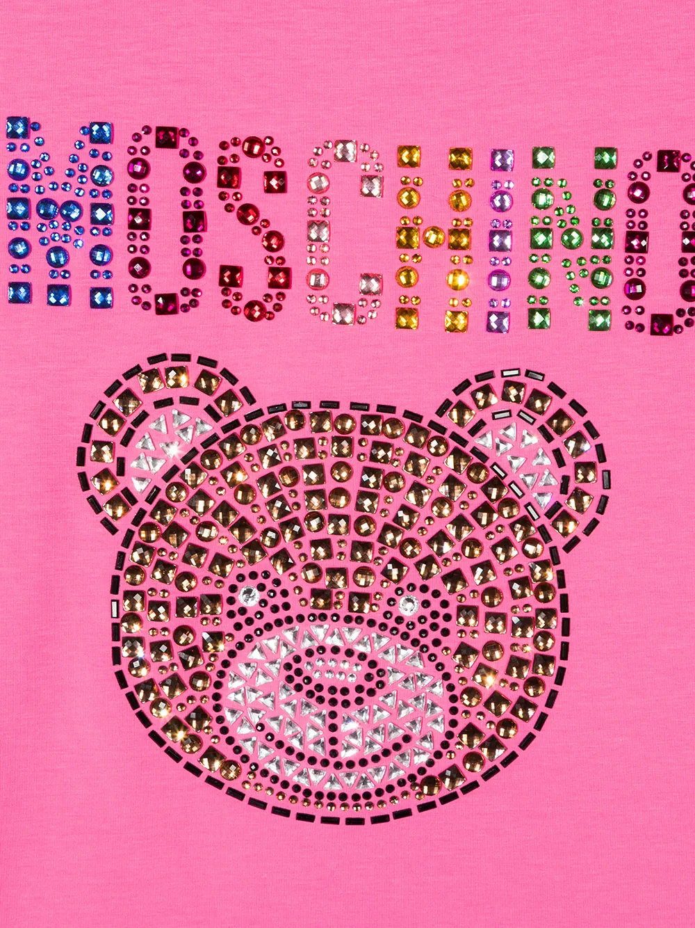 фото Moschino kids футболка с круглым вырезом и логотипом со стразами