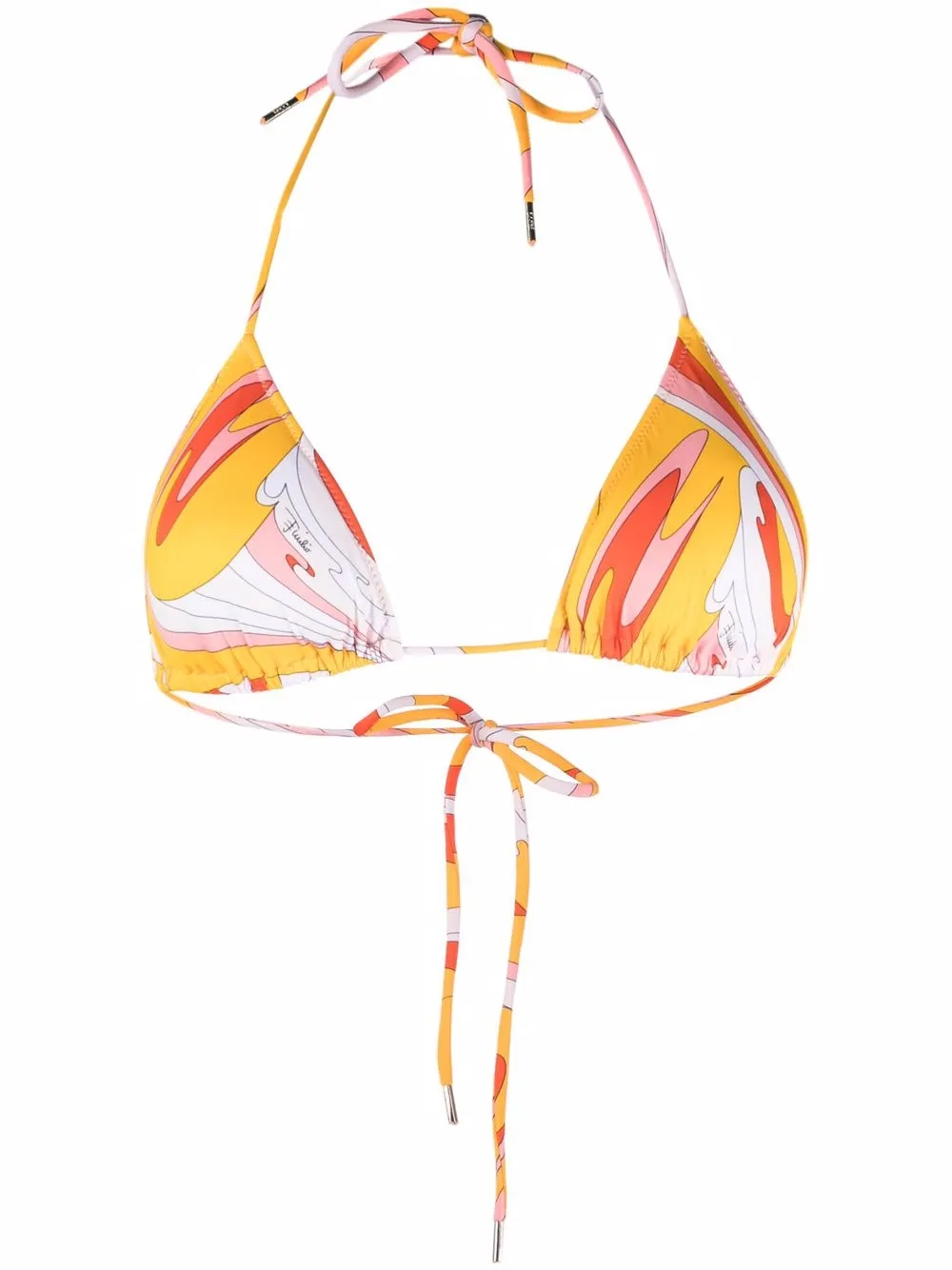 

PUCCI Vortici-print triangle bikini top - Yellow