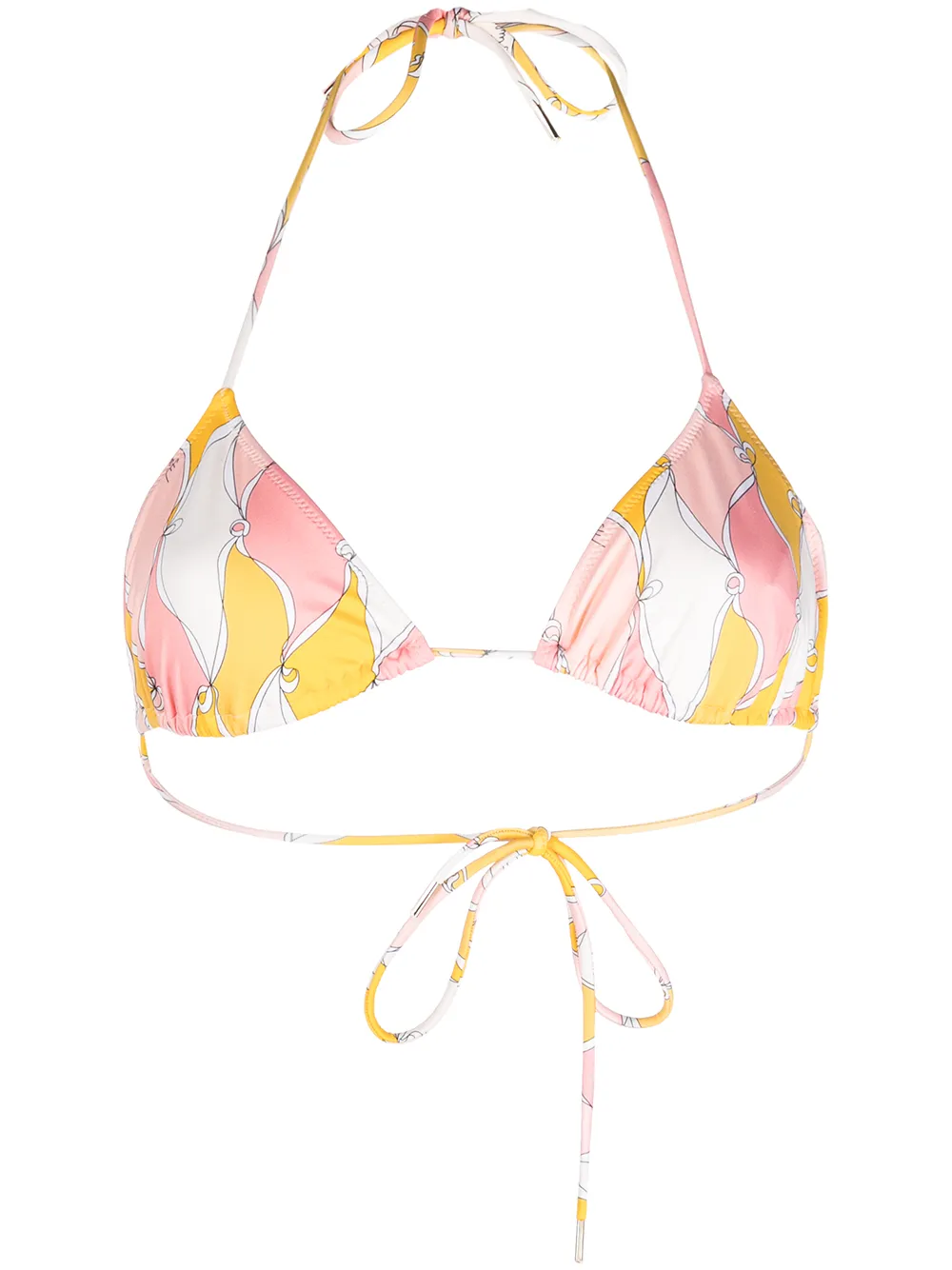 

PUCCI Losanghe-print triangle bikini top - Yellow