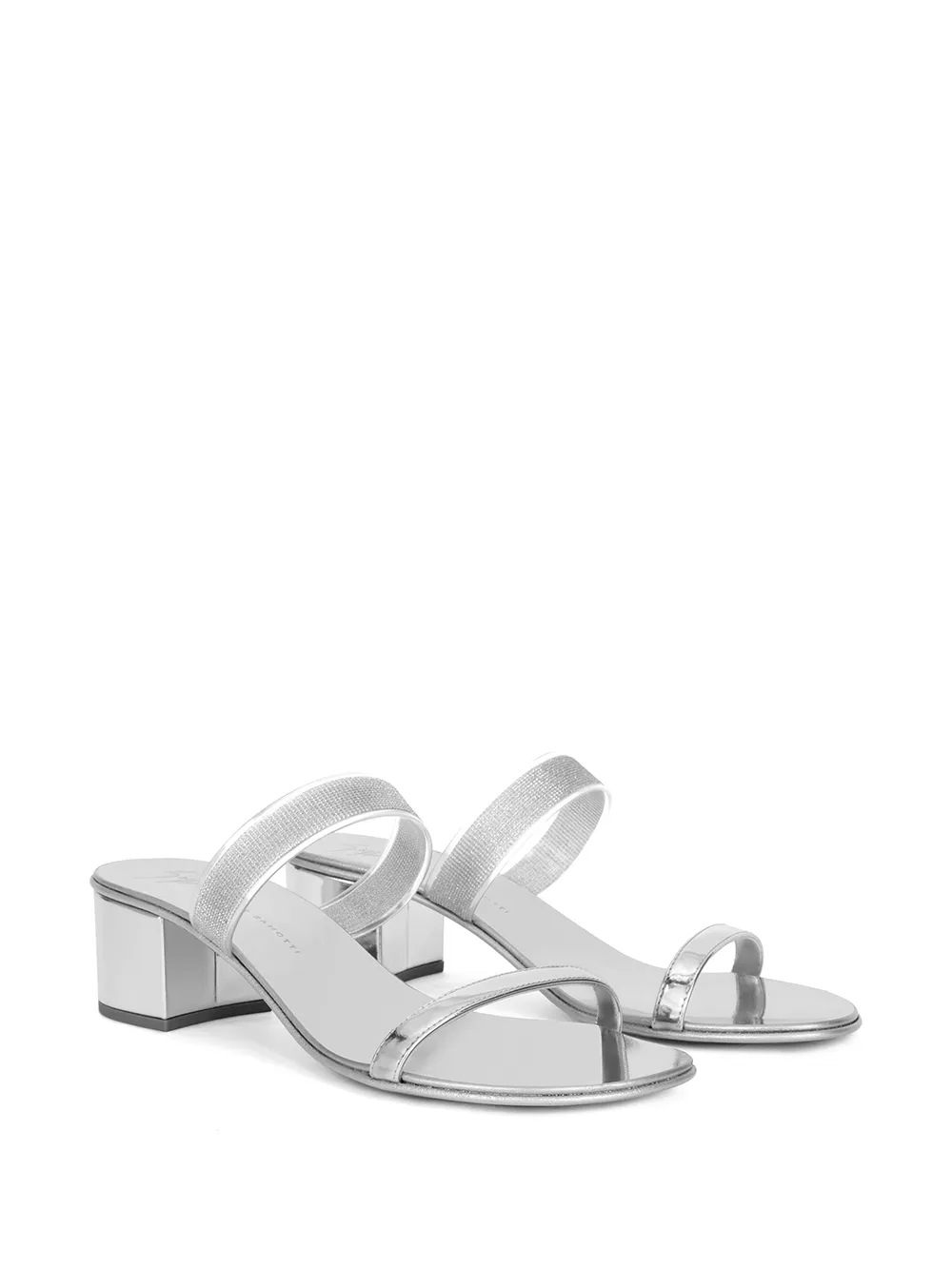 Giuseppe Zanotti metallic-effect leather sandals Grey