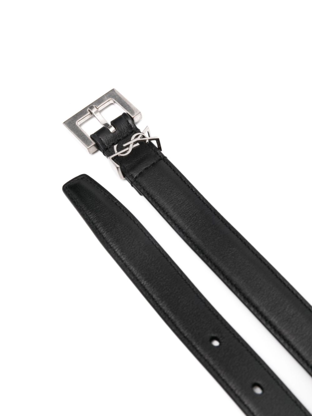 Saint Laurent Cassandre thin belt - Black