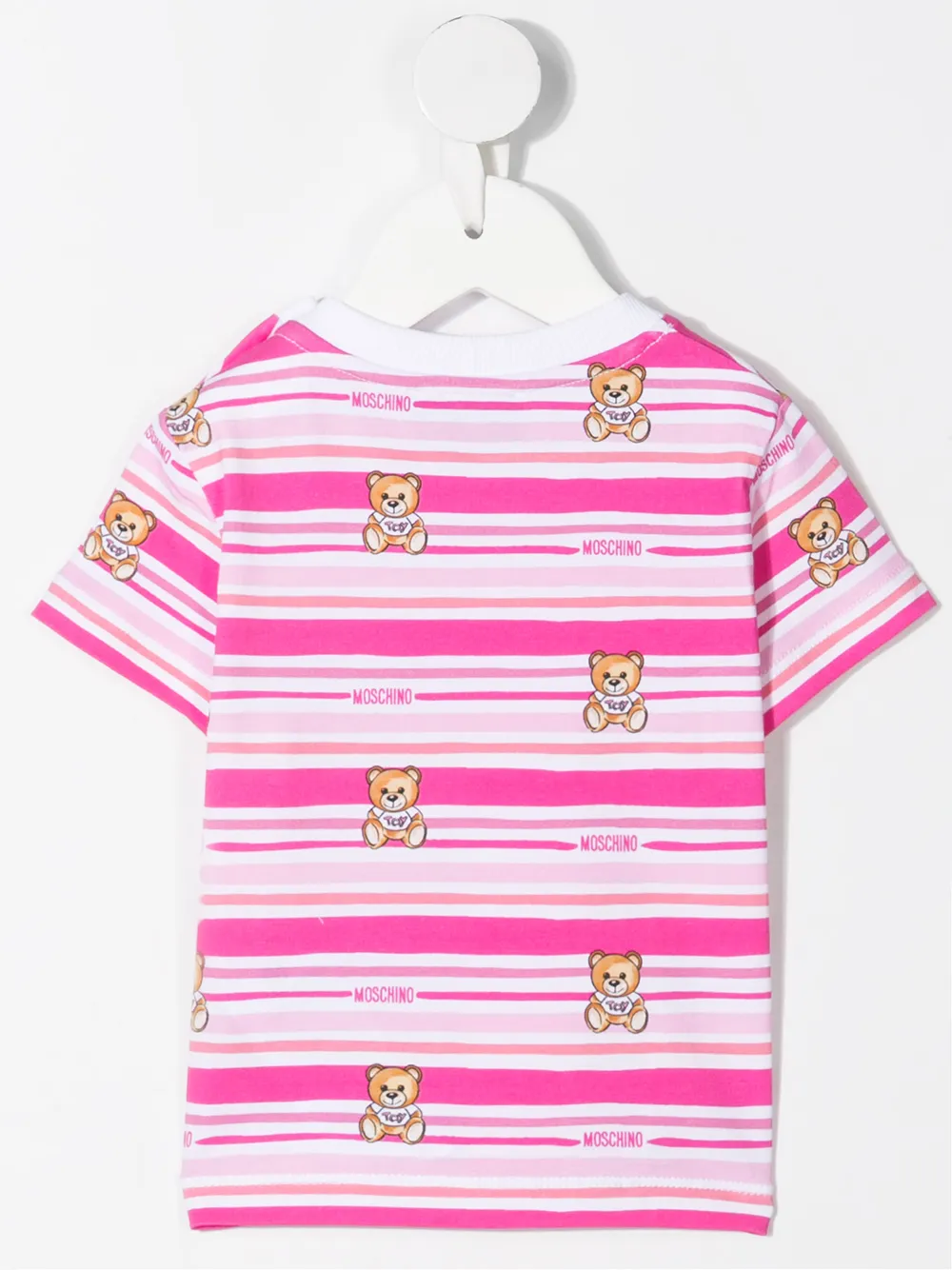 фото Moschino kids полосатая футболка с принтом teddy bear